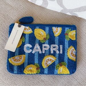 NWT Anthropologie Fiona Beaded Capri Pouch
